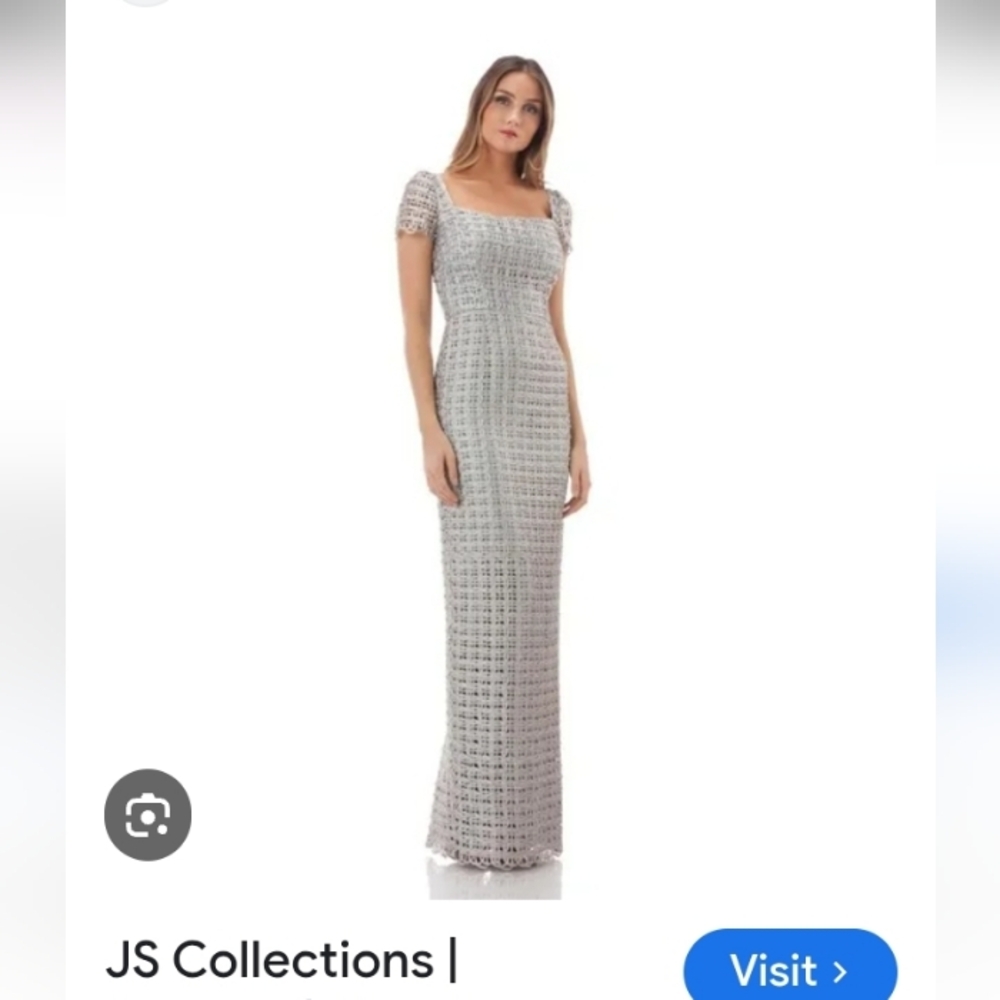 JS Collections Silver Maxi Dress 14 , It Might Have Some Pulled Treads Or Tear